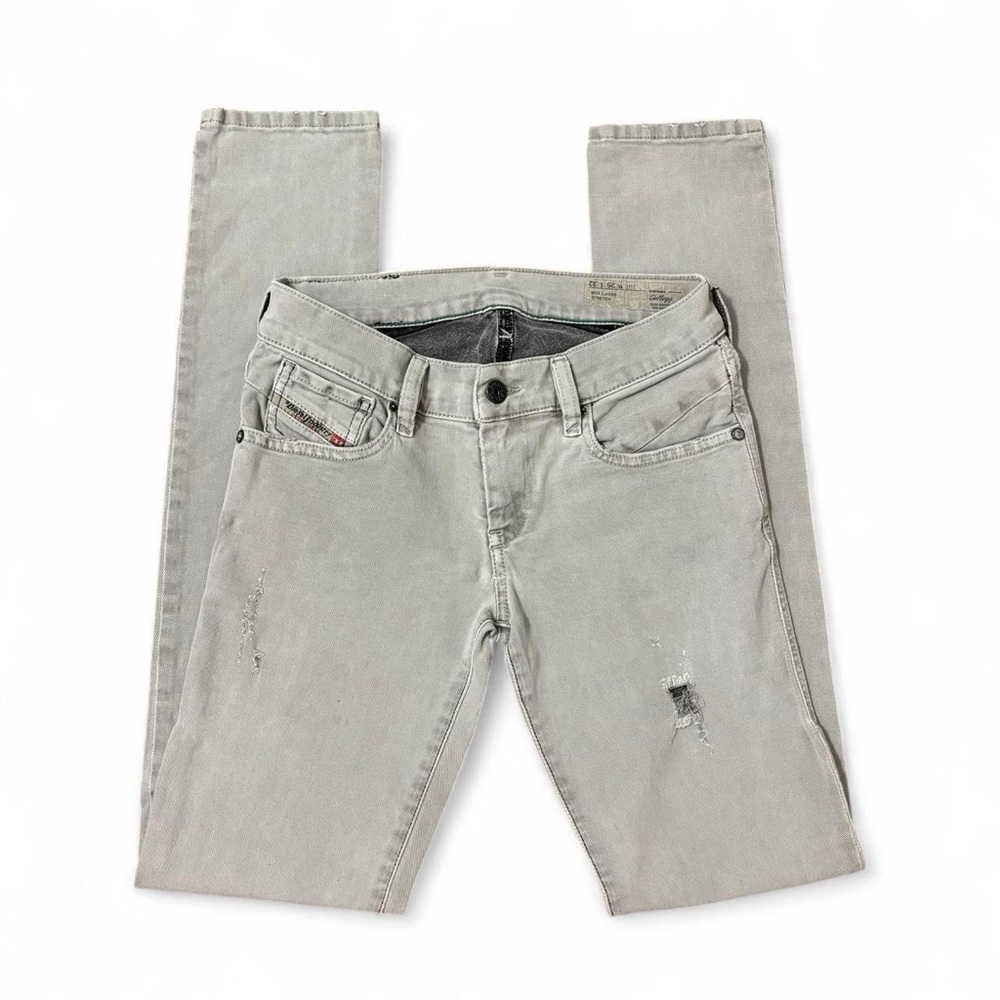 diesel light grey low waist skinny jeans size 25